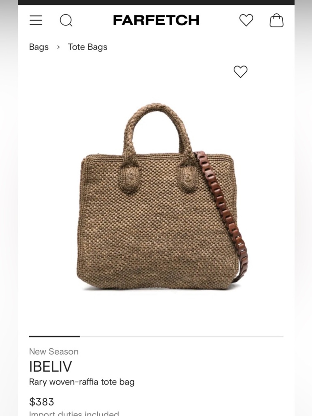 NWT IBELIV Rary Dark Tea Woven Raffia Tote Bag Leather Strap Luxury Summer - Picture 3 of 12